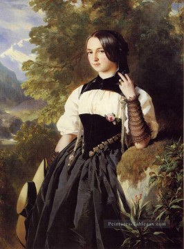  suisse art - Une fille suisse d’Interlaken portrait royauté Franz Xaver Winterhalter